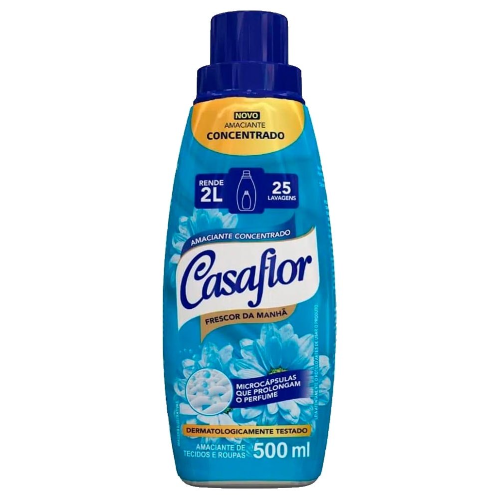 Amaciante Casaflor Concentrado Frescor da Manhã 500ml Embalagem com 6 Unidades
