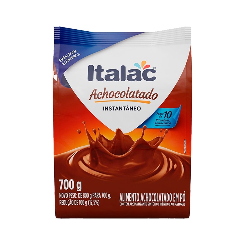 Achocolatado Italac Sachê 700g - Embalagem com 12 Unidades