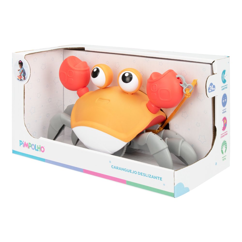 Kit Brinquedo Caranguejo Deslizante de Dar Corda Unissex Pimpolho Caixa com 1 Unidade.