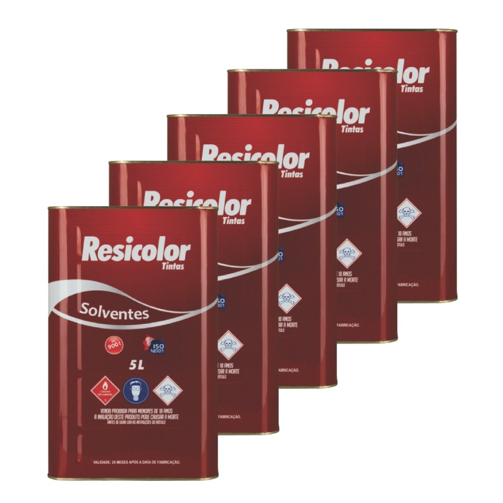 Thinner Resicolor 015 5 Litros - Embalagem com 4 Unidades
