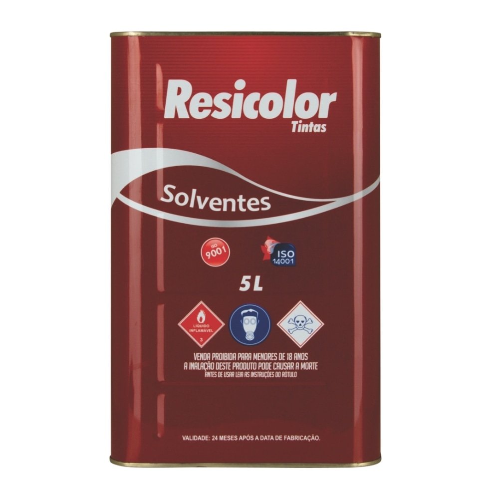 Thinner Resicolor 015 5 Litros - Embalagem com 4 Unidades