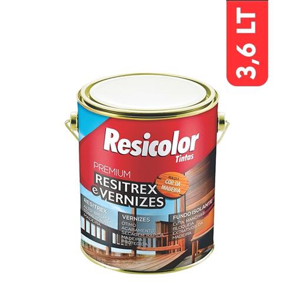Verniz Copal Resicolor Brilhante Incolor 3,6 Litros