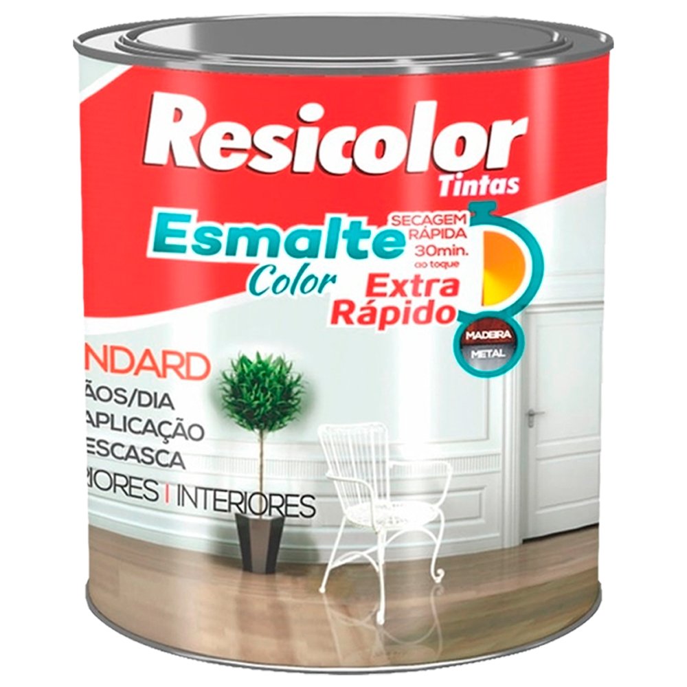 Tinta Esmalte Resicolor Brilhante Cinza Claro 225ml