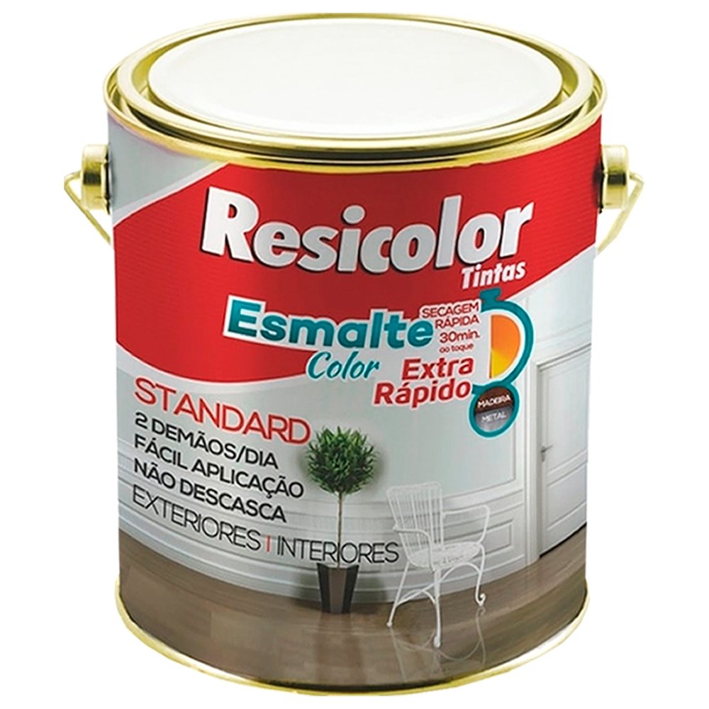 Tinta Esmalte Resicolor Brilhante 3,6L Cinza Escuro