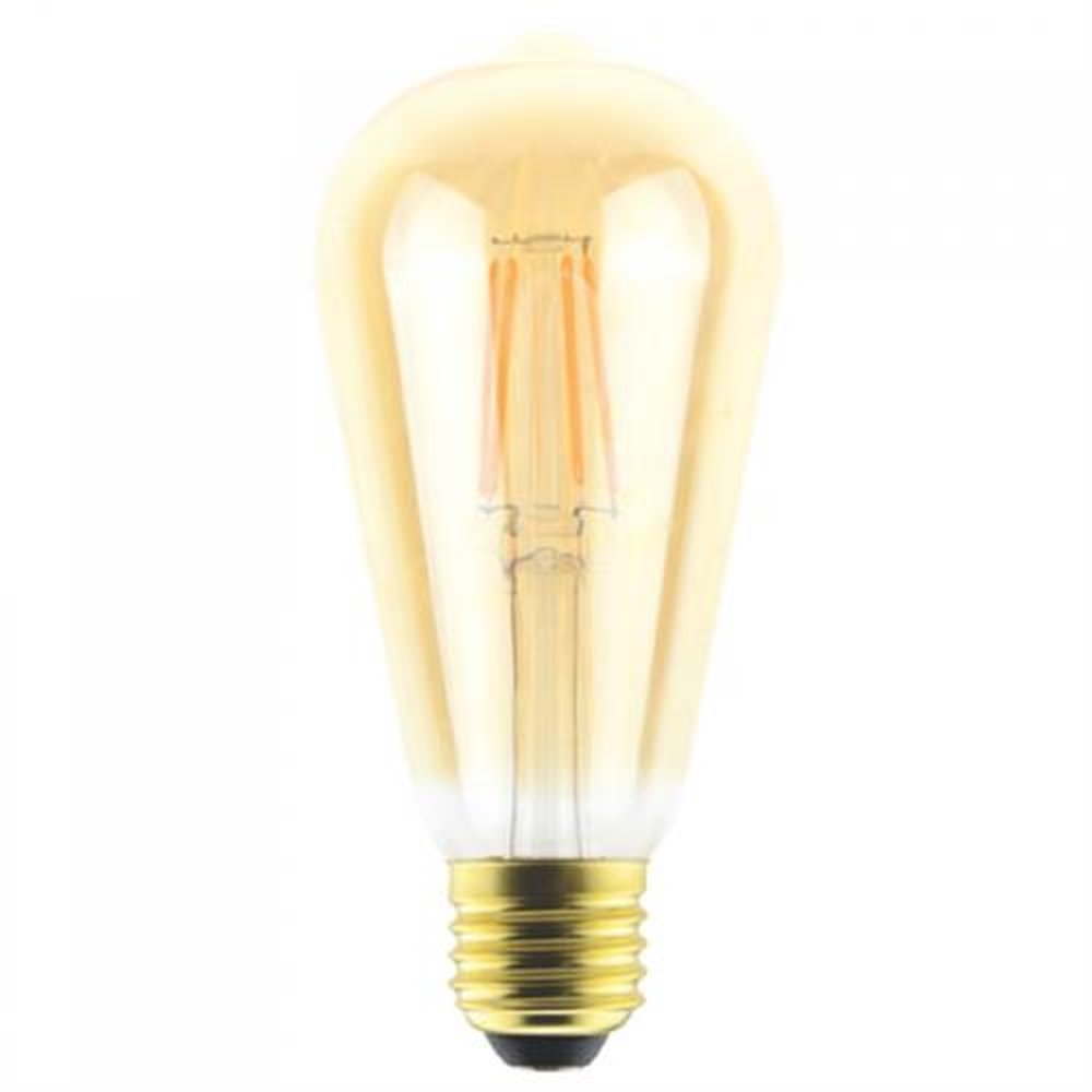 Lâmpada St64 Filamento Led Bulbo Ambar 4W 2000K Autovolt E27