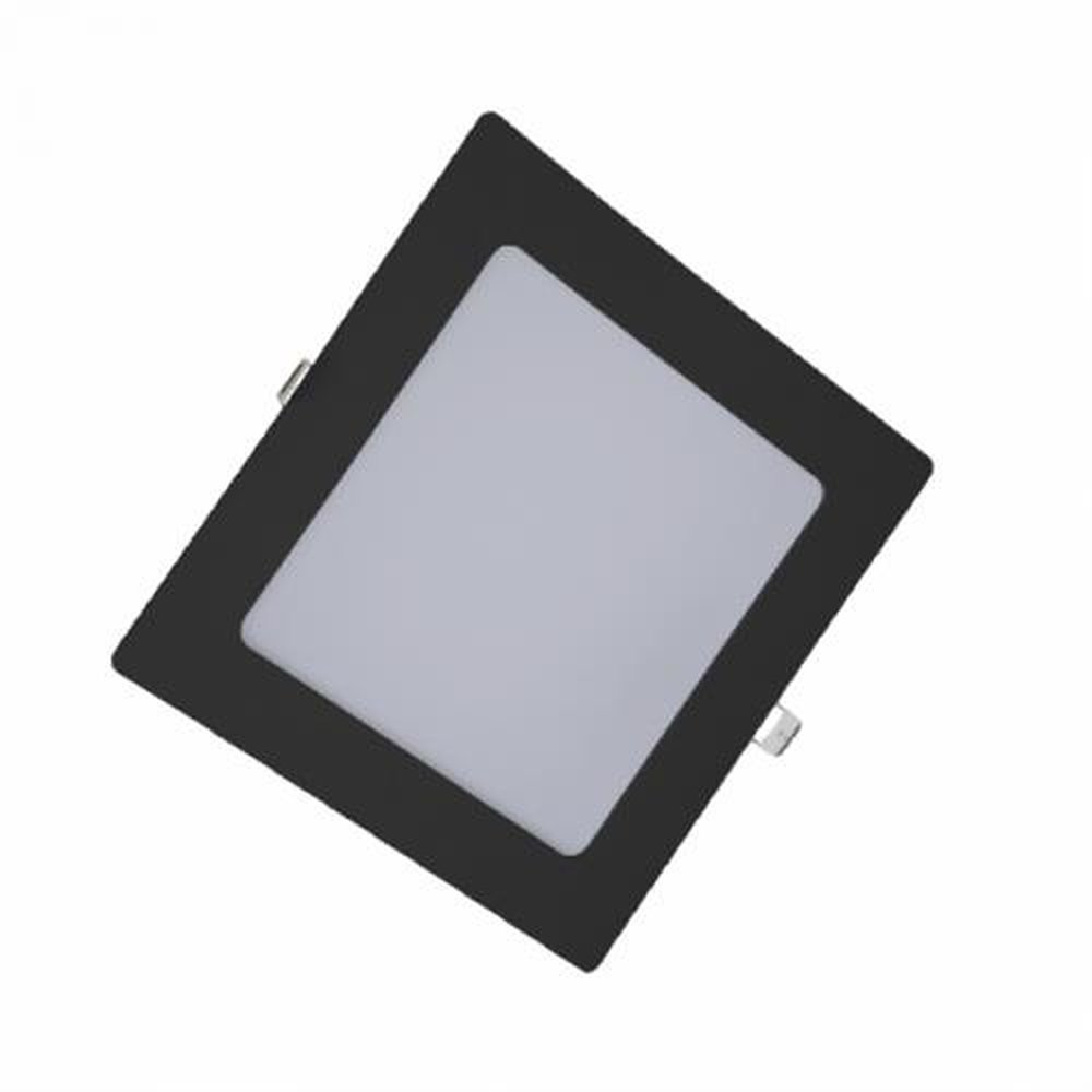 Painel Backlight Ecoled Quadrado Embutir Pc 18W 3000K Preto Autovolt
