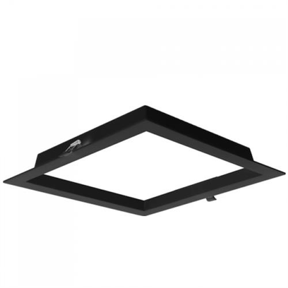 Painel Backlight Led Recuado Quadrado Embutir 24W 6500K Preto Autovolt