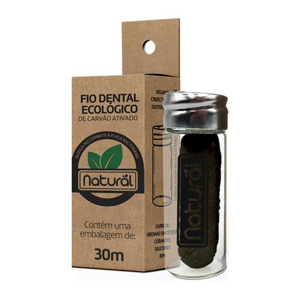 Fio Dental de Carvão Ativado 30m - Orgânico Natural