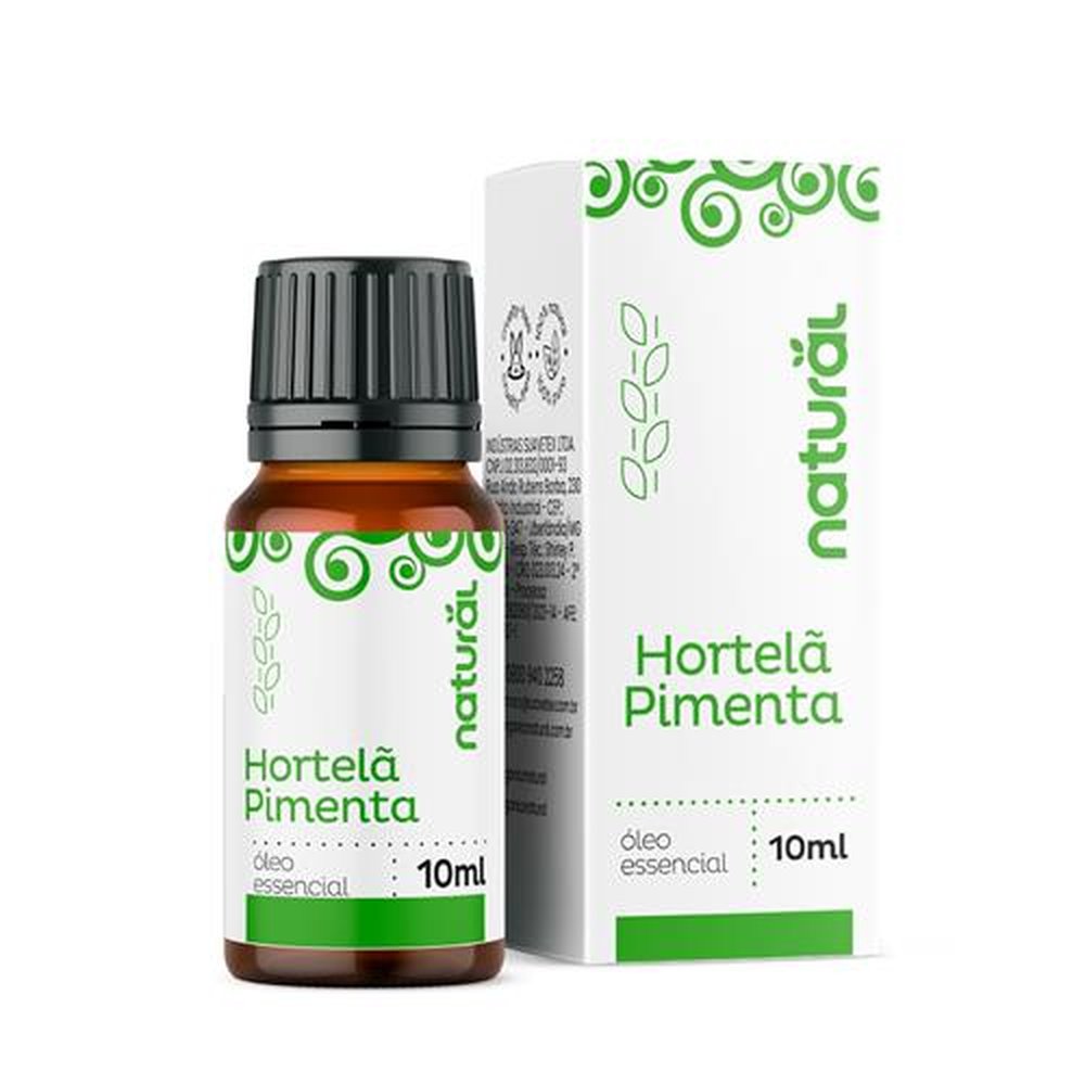 Oleo Essencial de Hortelã Pimenta - Orgânico Natural 10ml - Display Com 10