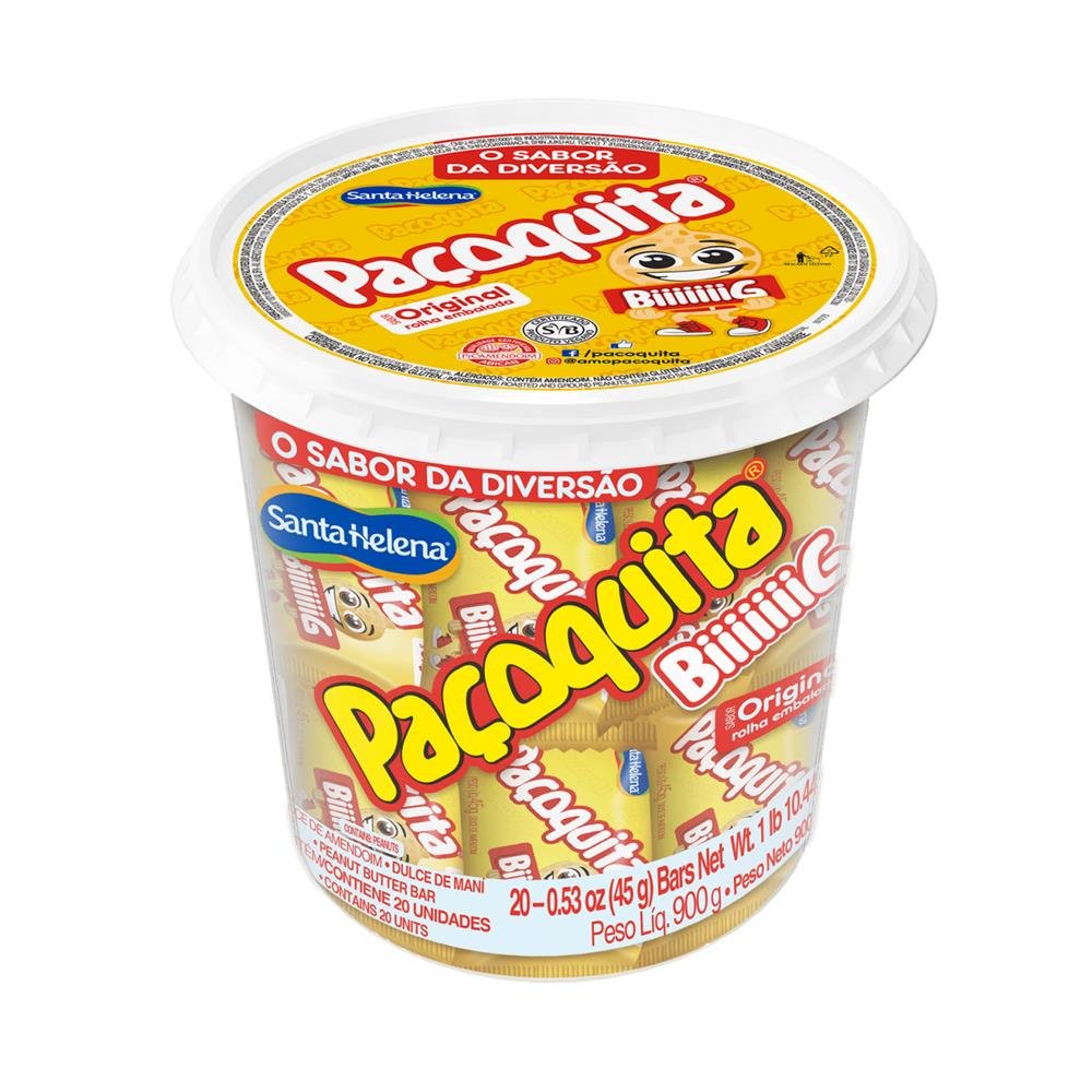 Paçoquita Big Rolha Embalada Pote De 900G Com 20 Unidades