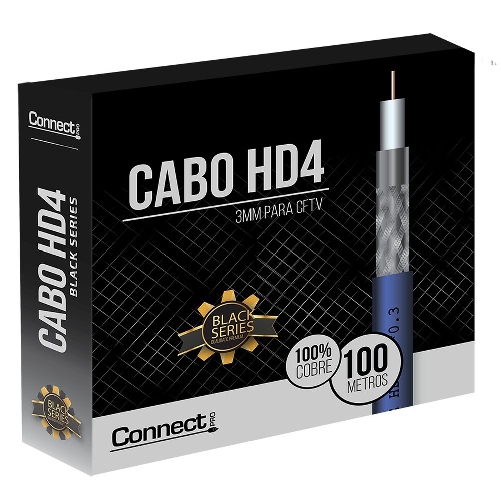 Cabo CFTV HD-4 - 3MM - Rolo Com 100 Metros