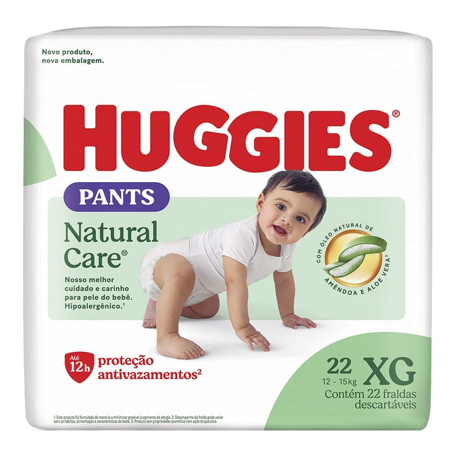 Fralda Roupa Huggies Natural Care Mega Xg 22 Unidades