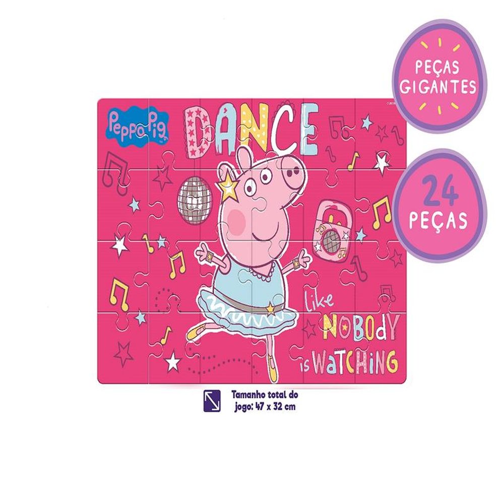 Quebra Cabeça Gigante 24 Peças Peppa Bailarina