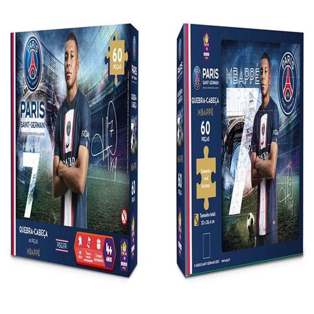 Quebra Cabeça Colecionavel PSG - Mbappe 60 Peças