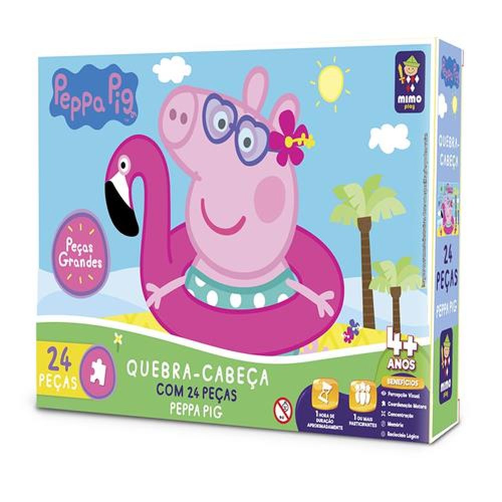 Quebra Cabeça Gigante 24 Peças Peppa na Praia