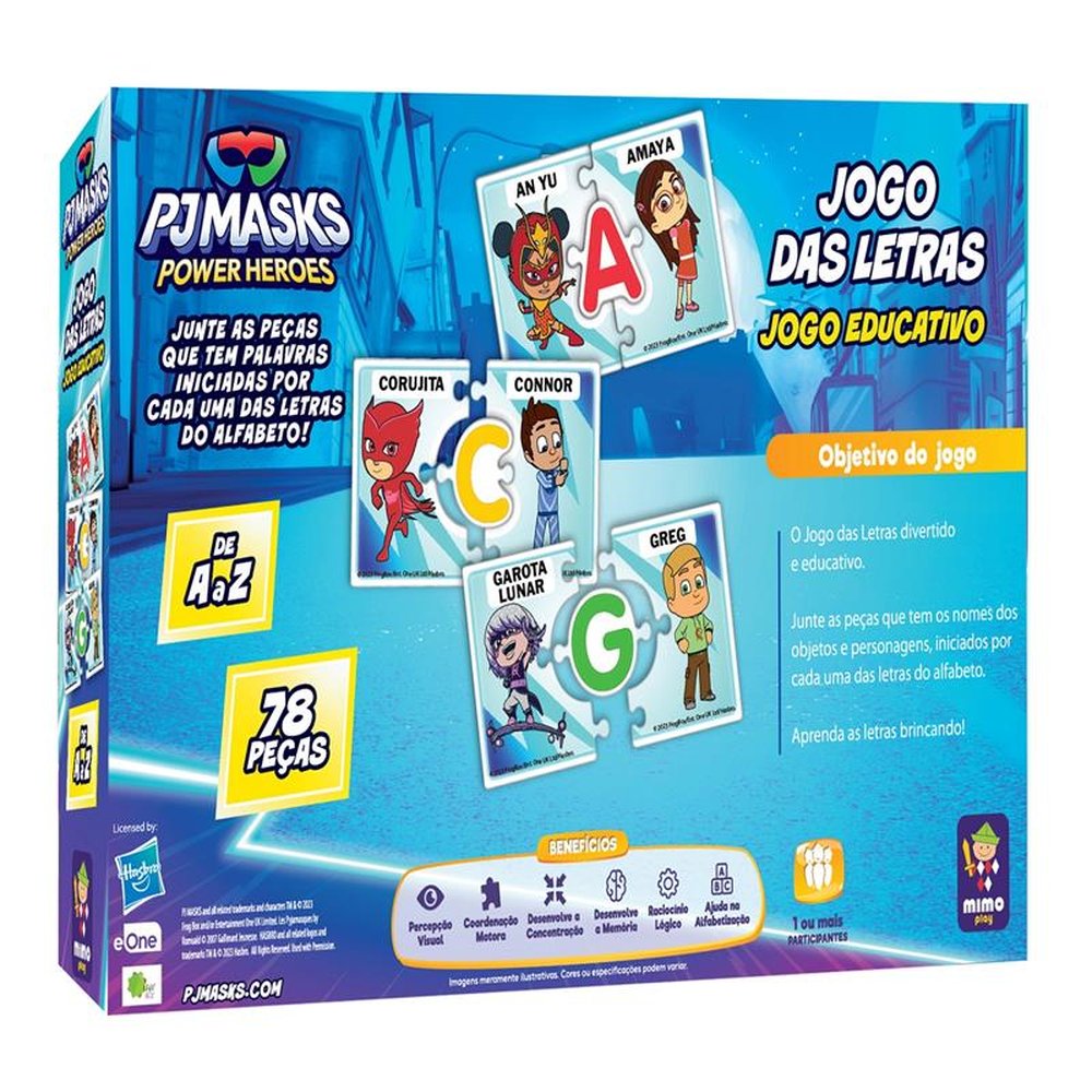 Jogo Educativo - Jogo doas Letras Pj Mask
