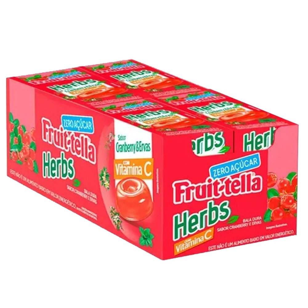 Fruittella Herbs - Caixa Com 12 Unidades Cranberry E Ervas