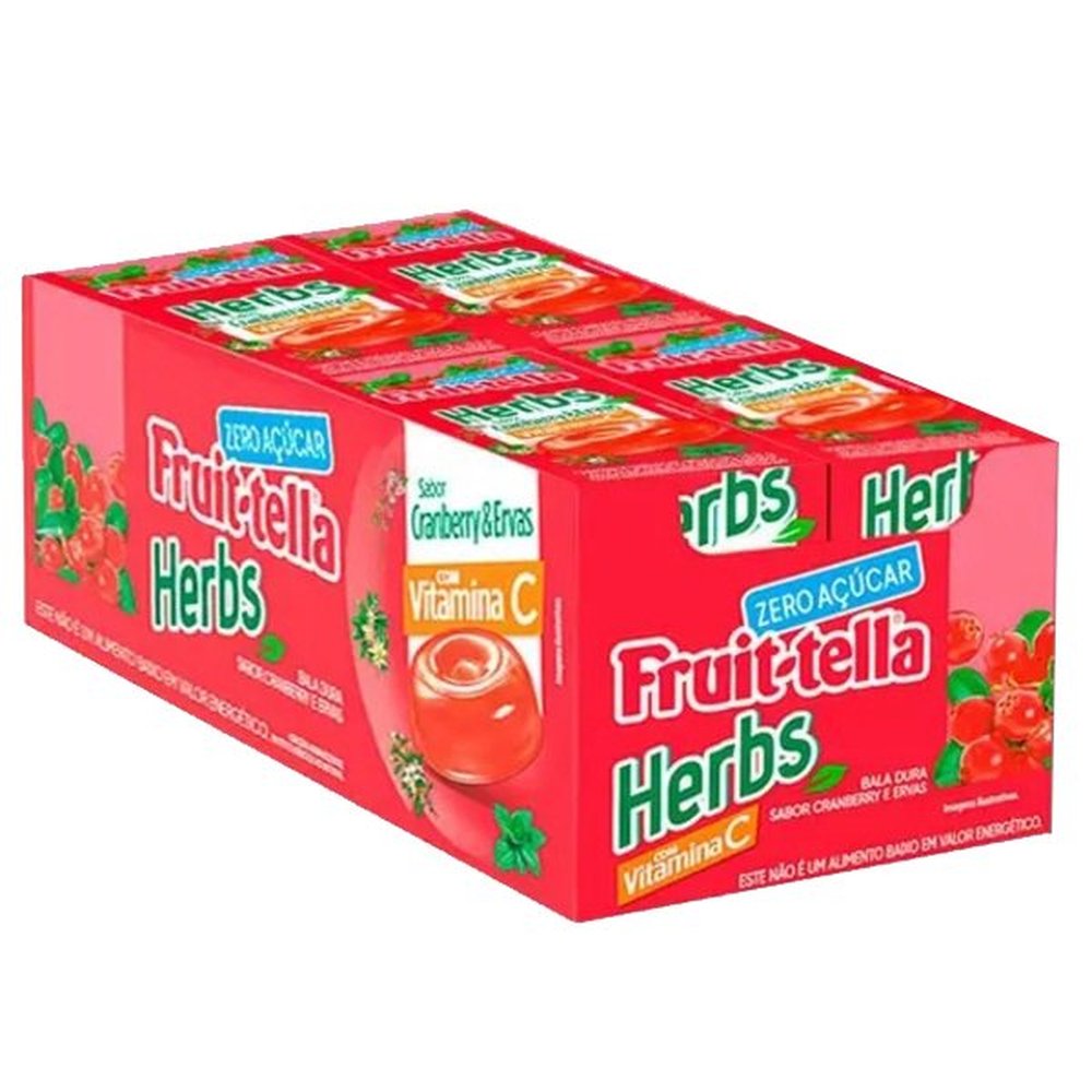 Fruittella Herbs - Caixa Com 12 Unidades Cranberry E Ervas