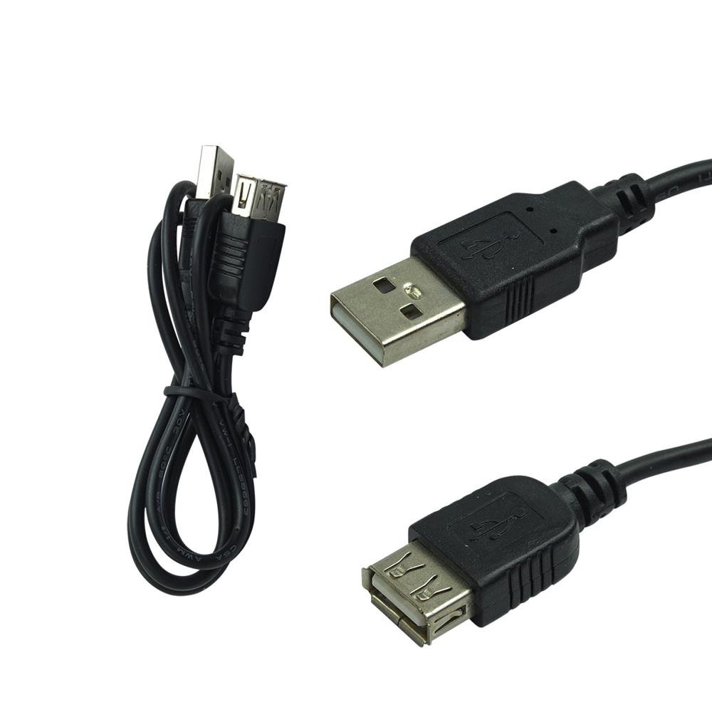 Cabo USB 2.0 - USB-A Macho + USB-A Fêmea 2.0 - 0,80cm - Preto