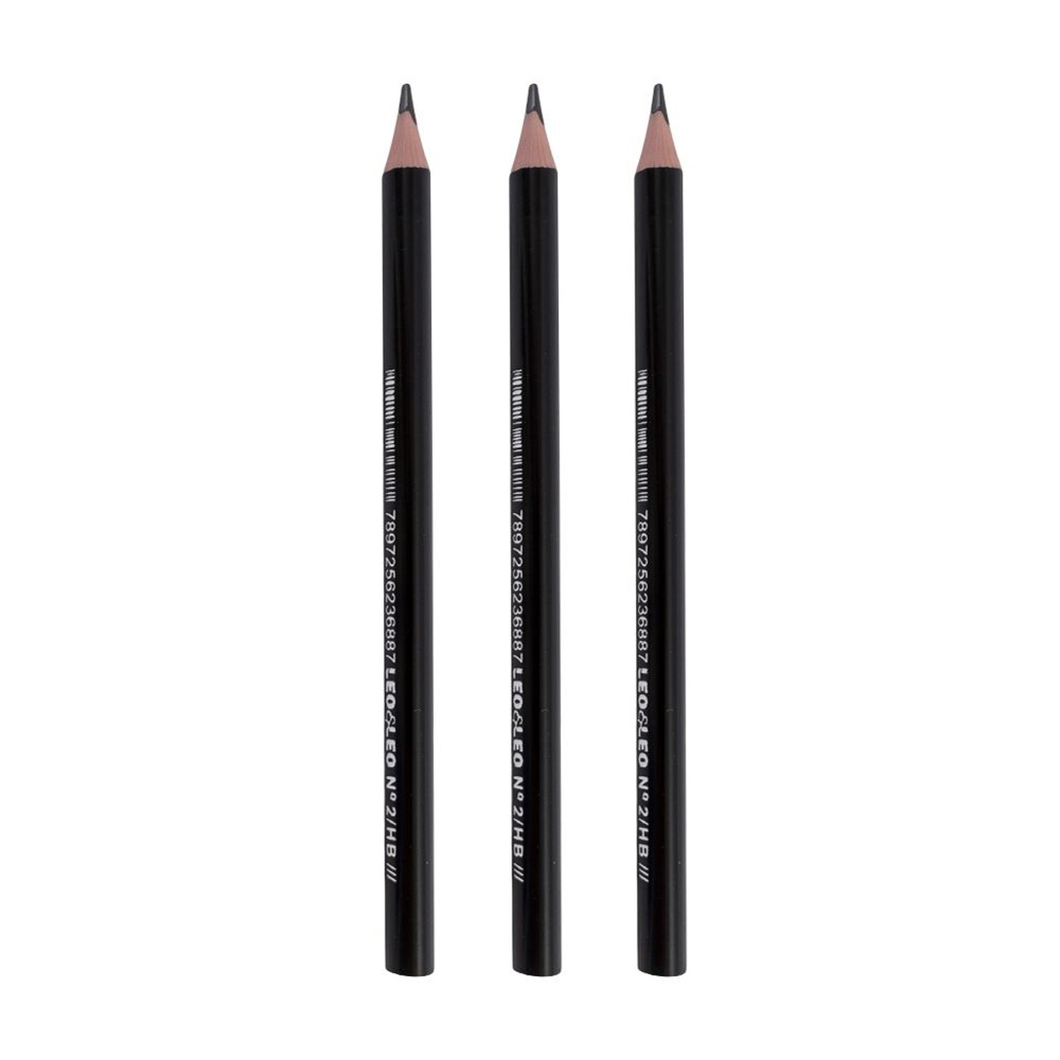 Lapis Grafite Hb Resina Triangular Big Jumbo Preto Leo&leo Leonora 4380 Com 36 Unidades