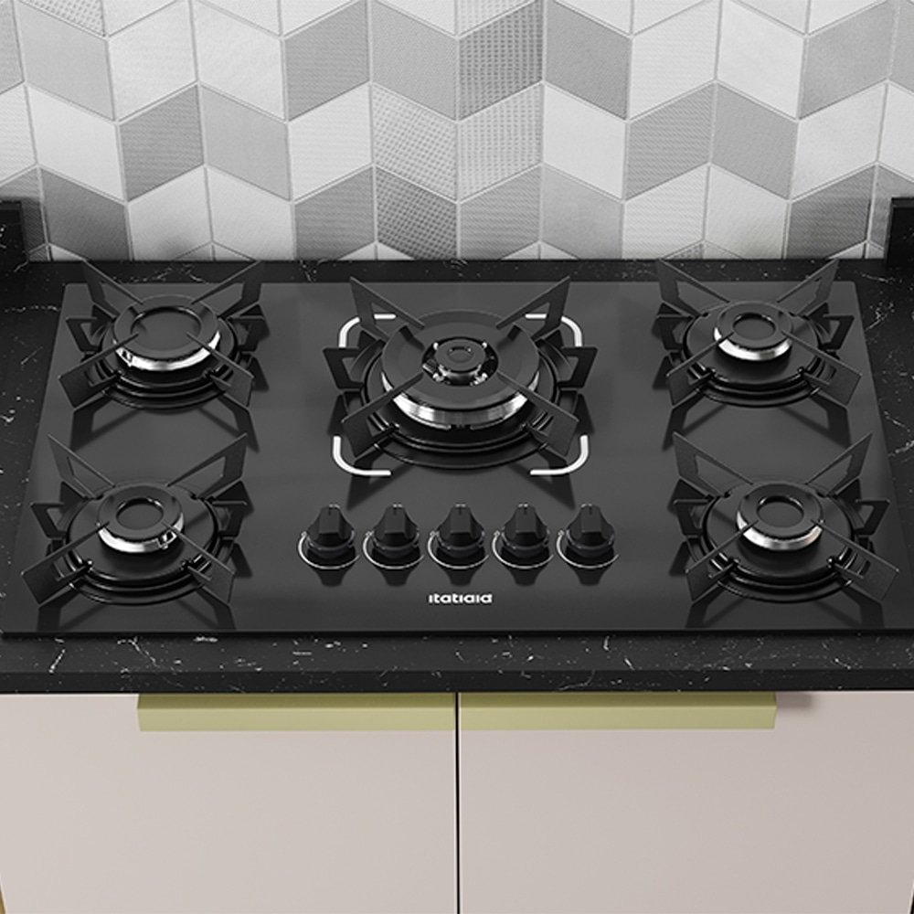 Fogão Cooktop Itatiaia 5 Bocas Electra | Tripla Chamas, Preto, Bivolt ...