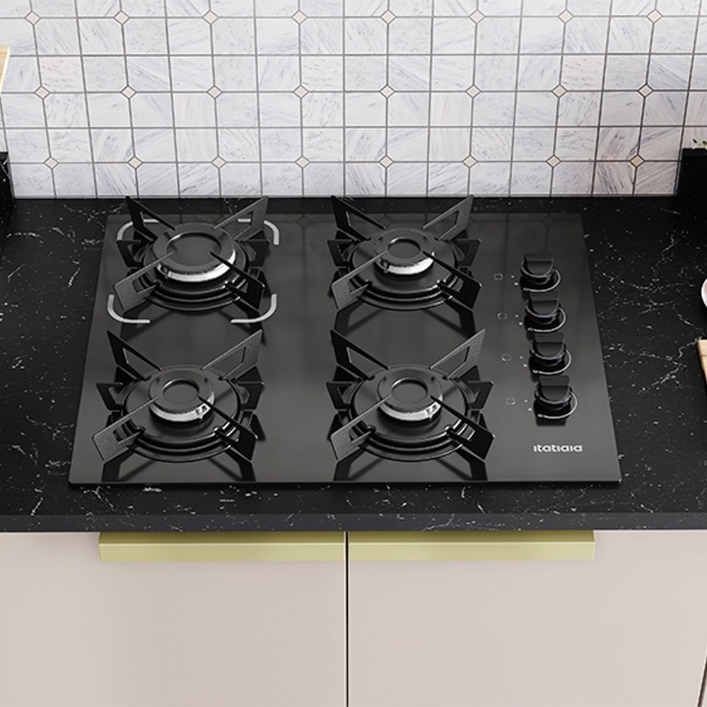 Fogão Cooktop Itatiaia 4 Bocas Electra | Tripla Chamas, Preto, Bivolt