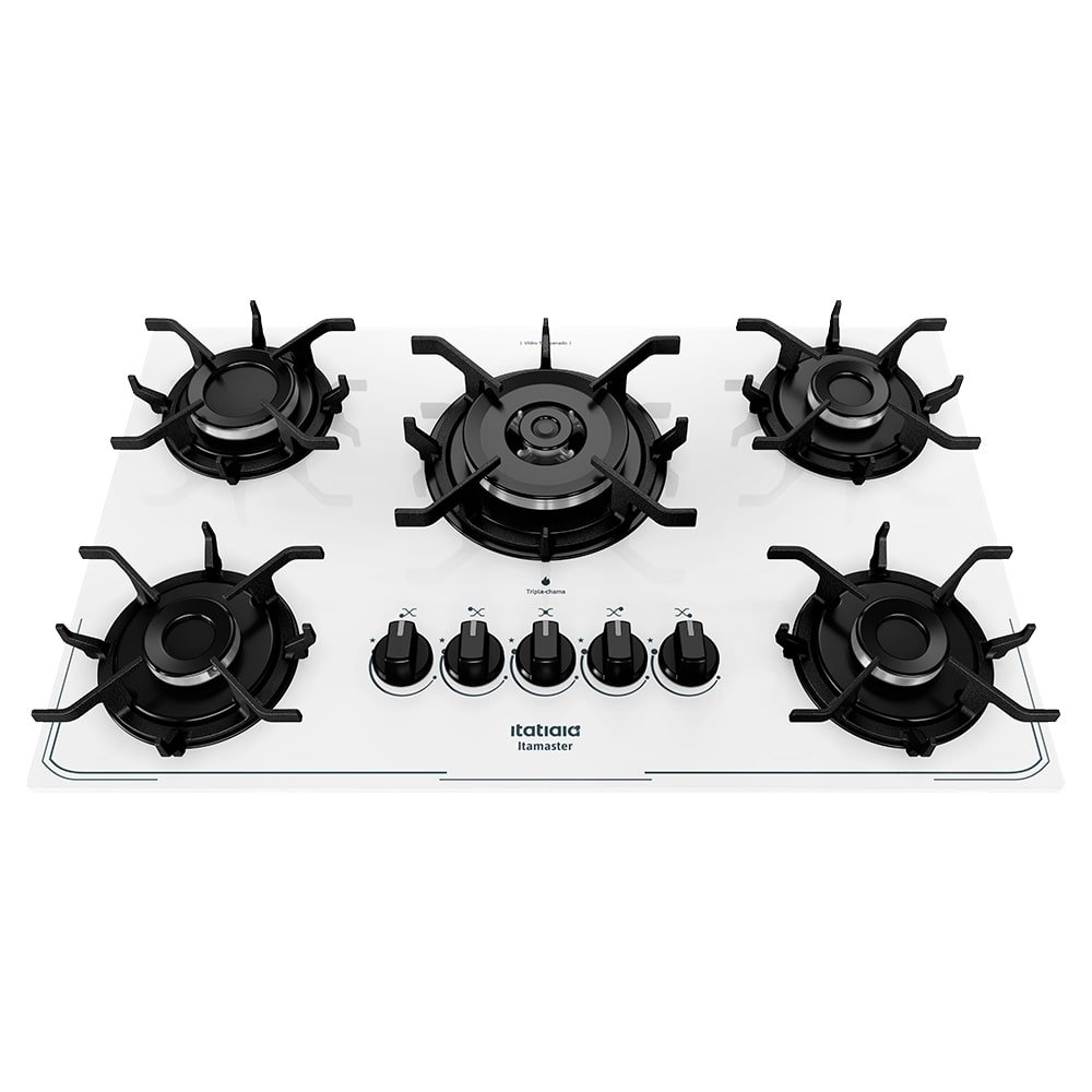 Cooktop a Gás 5 Bocas Itatiaia Itamaster - Tripla Chama, Branco, Bivolt