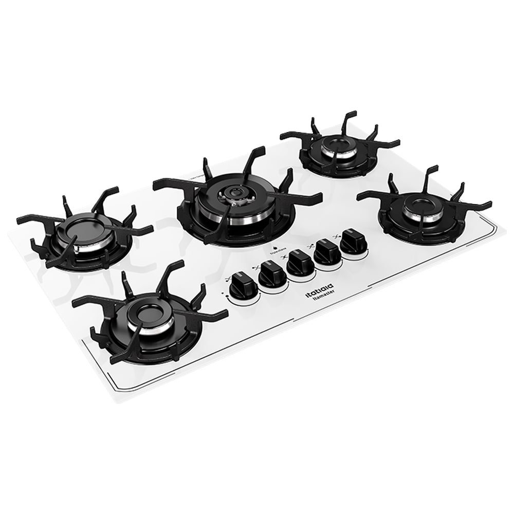 Cooktop a Gás 5 Bocas Itatiaia Itamaster - Tripla Chama, Branco, Bivolt