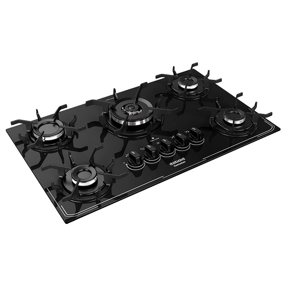 Fogão Cooktop a Gás 5 Bocas Itatiaia Itamaster - Tripla Chama, Preto, Bivolt