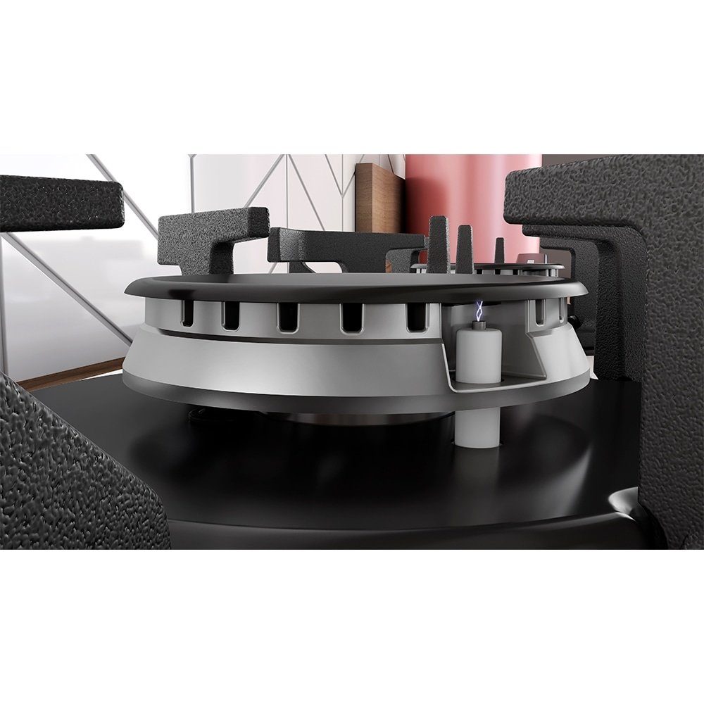 Fogão Cooktop a Gás 5 Bocas Itatiaia Itamaster - Tripla Chama, Preto, Bivolt