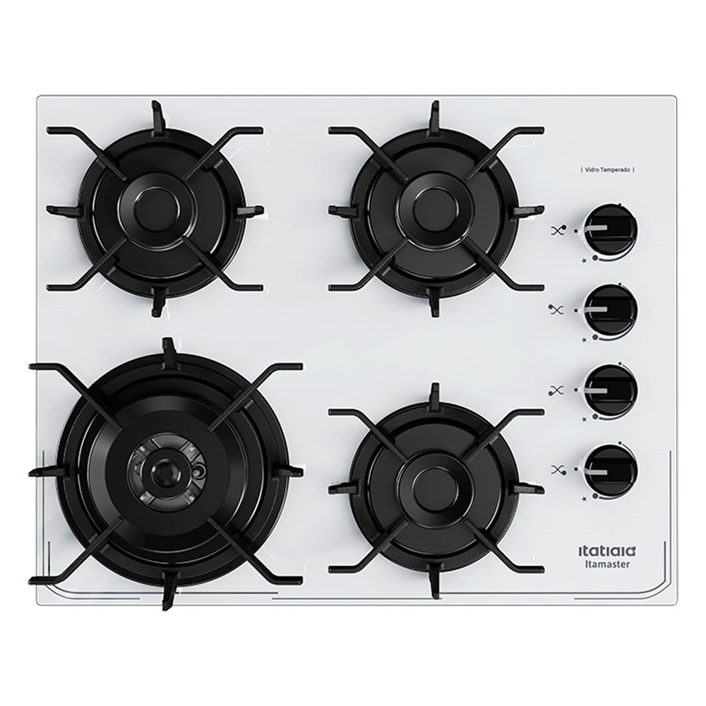 Fogão Cooktop Itatiaia 4 Bocas Itamaster | Tripla Chamas, Branco, Bivolt