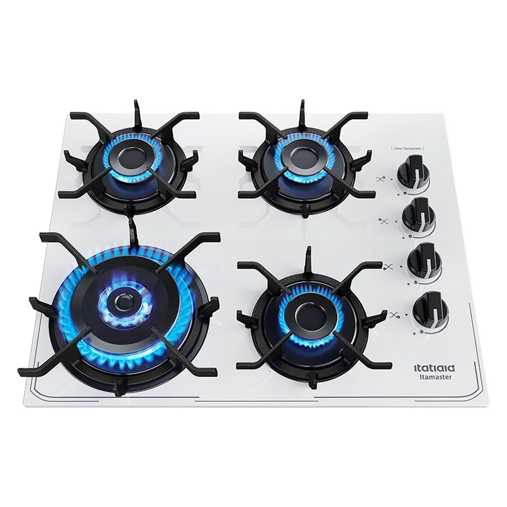 Fogão Cooktop Itatiaia 4 Bocas Itamaster | Tripla Chamas, Branco, Bivolt