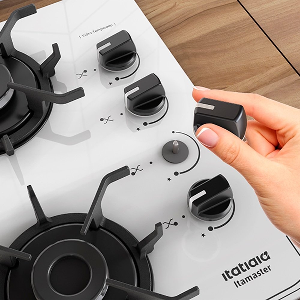 Fogão Cooktop Itatiaia 4 Bocas Itamaster | Tripla Chamas, Branco, Bivolt