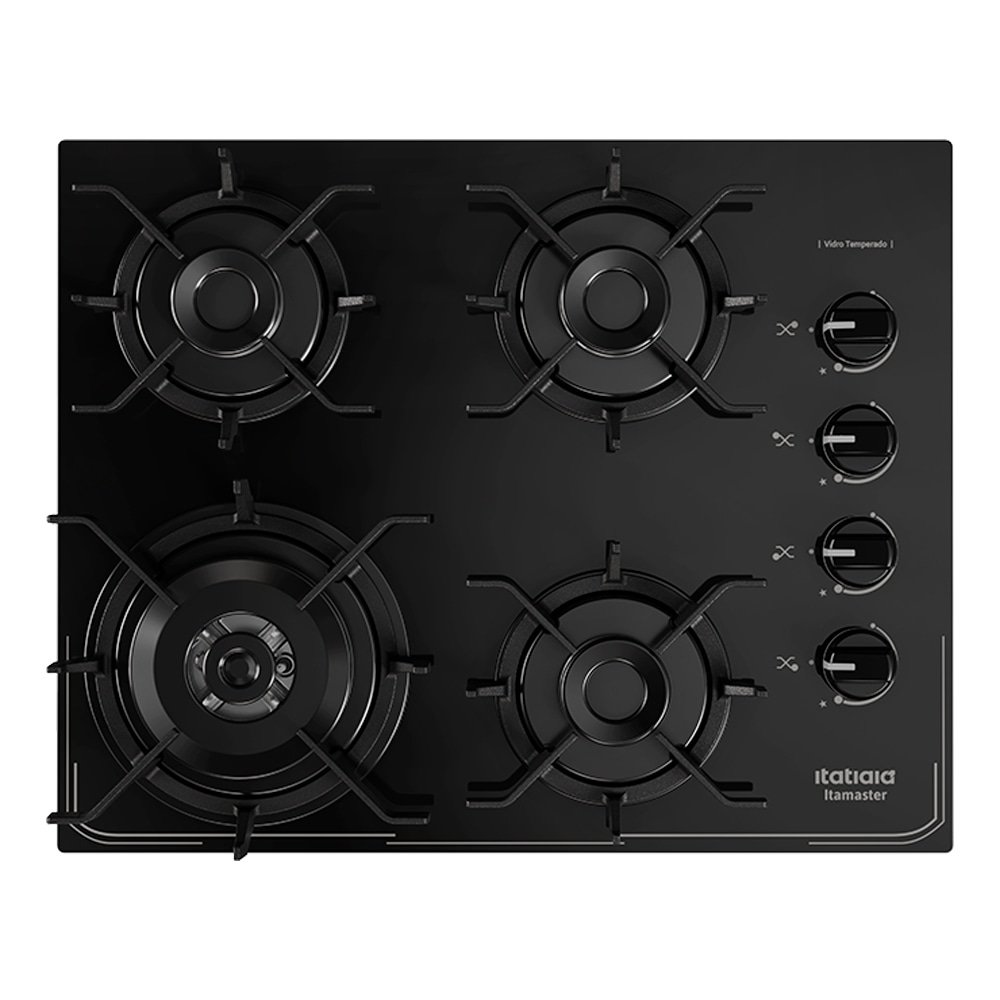 Fogão Cooktop Itatiaia 4 Bocas Itamaster | Tripla Chamas, Preto, Bivolt