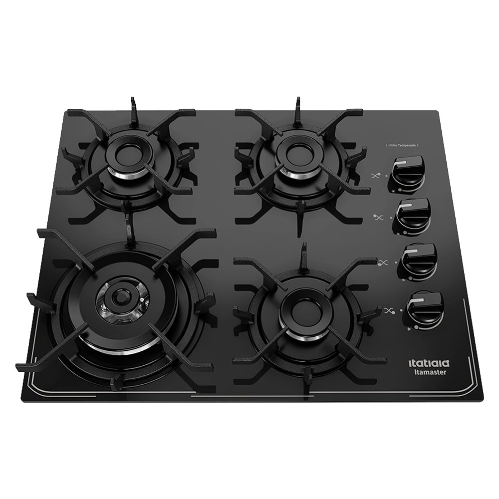 Fogão Cooktop Itatiaia 4 Bocas Itamaster | Tripla Chamas, Preto, Bivolt