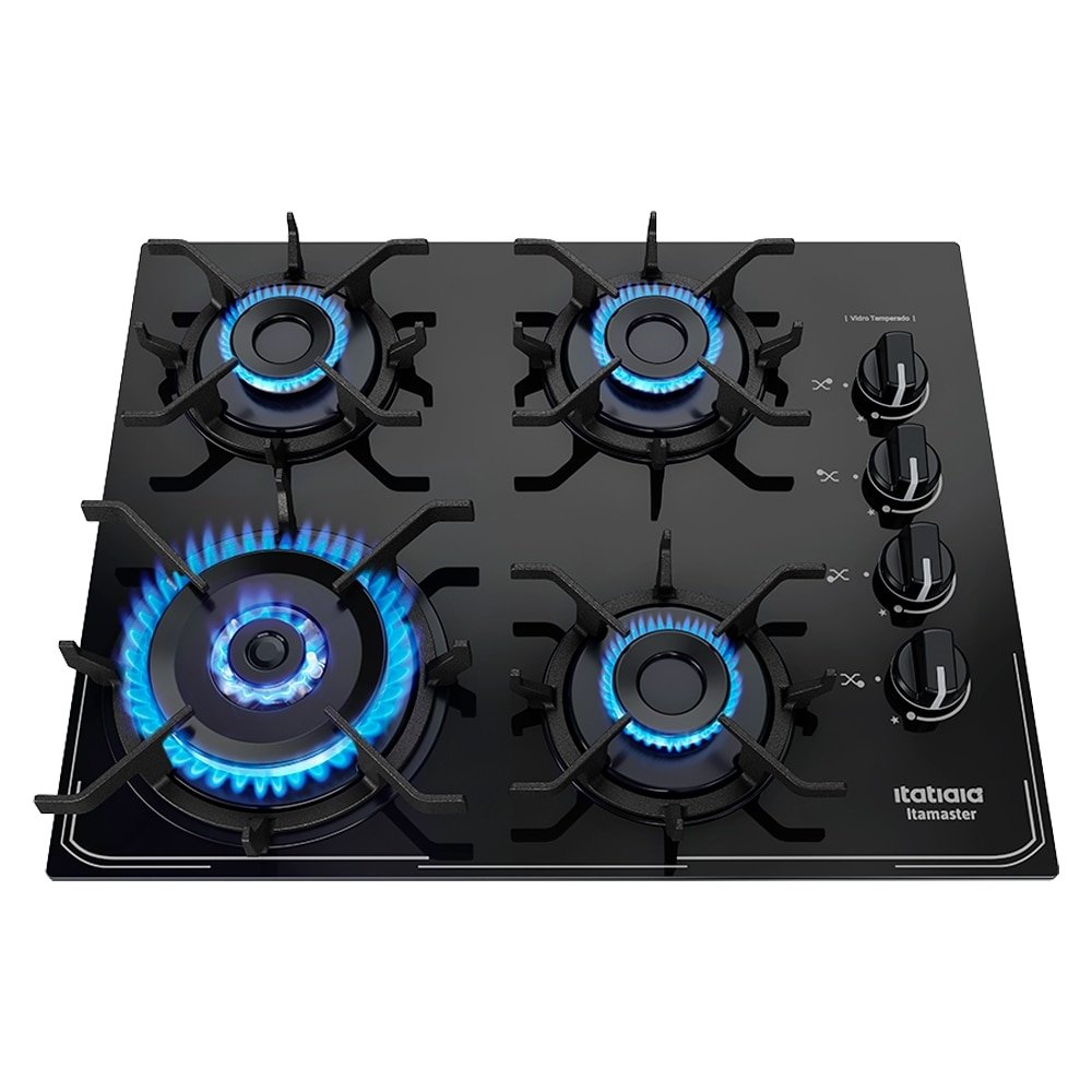 Fogão Cooktop Itatiaia 4 Bocas Itamaster | Tripla Chamas, Preto, Bivolt