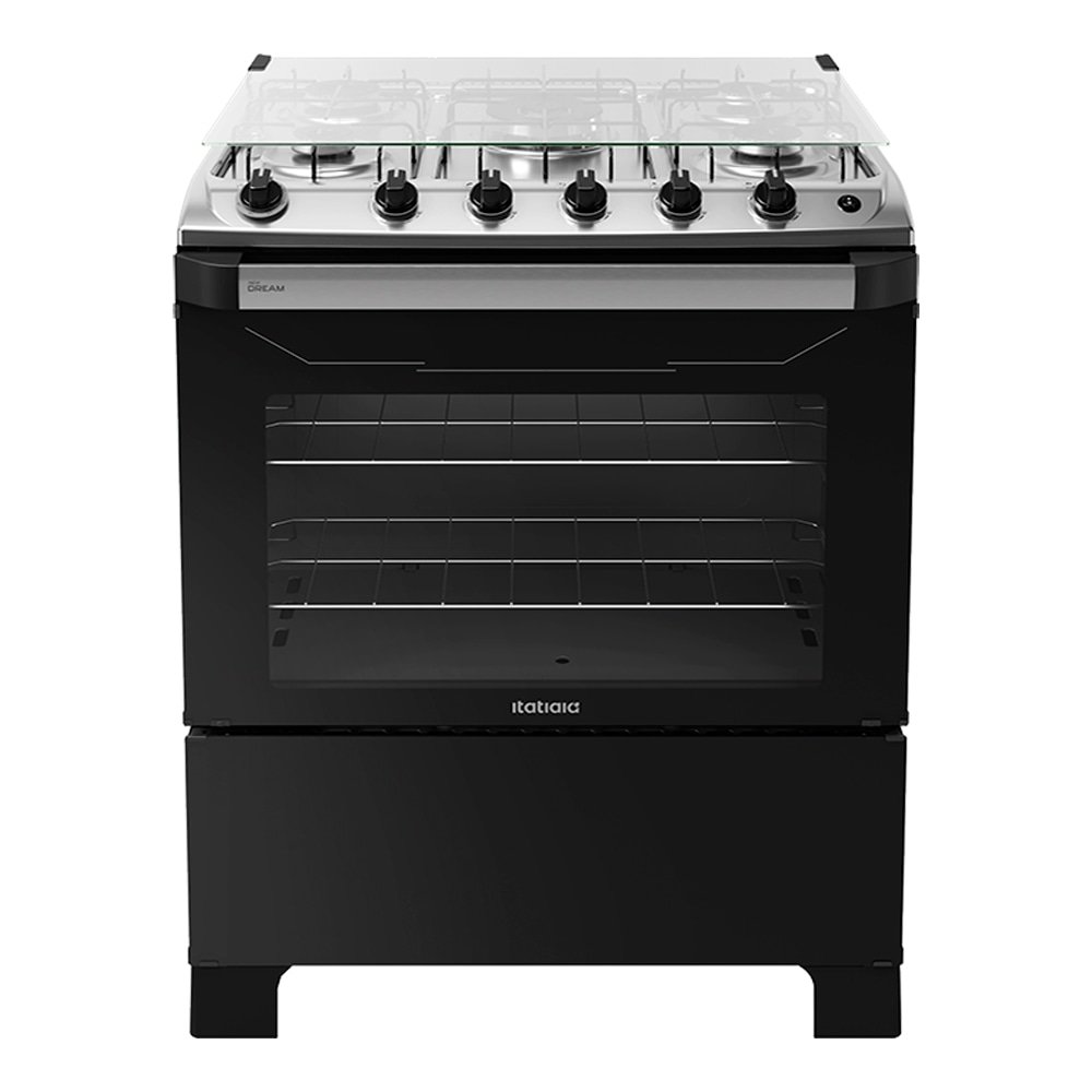 Fogão de Piso Itatiaia 5 Bocas New Dream | Acendimento Automático, Branco/Preto, Bivolt