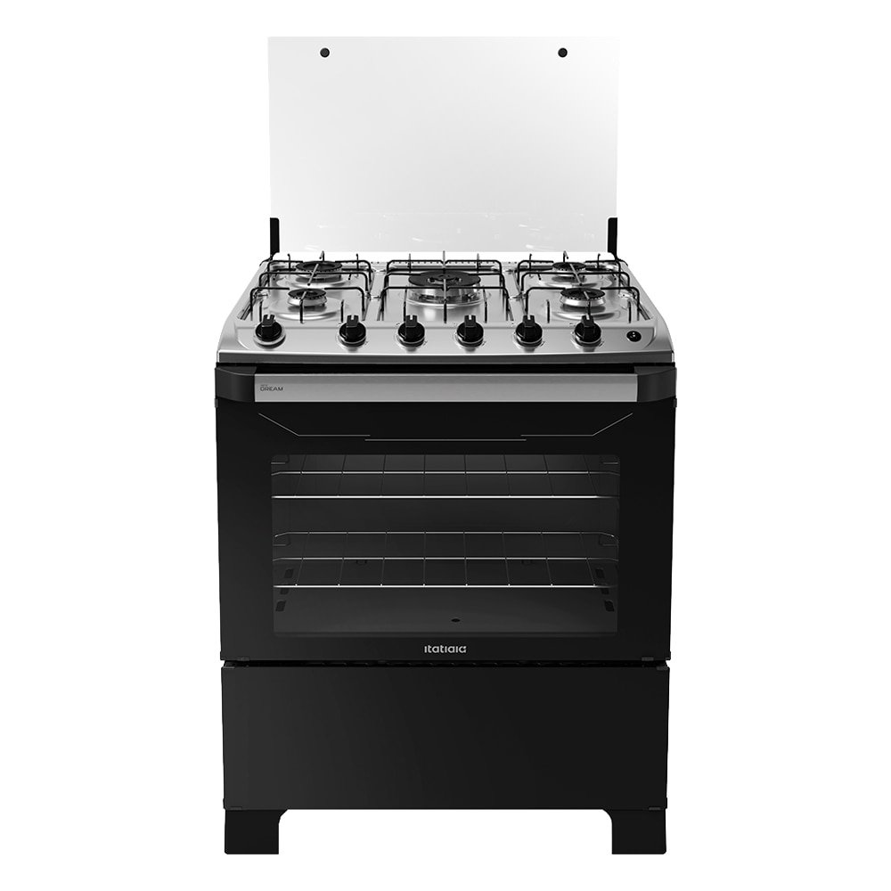 Fogão de Piso Itatiaia 5 Bocas New Dream | Acendimento Automático, Branco/Preto, Bivolt