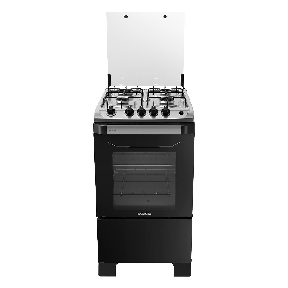 Fogão de Piso Itatiaia 4 Bocas New Dream | Acendimento Automático, Branco/Preto, Bivolt