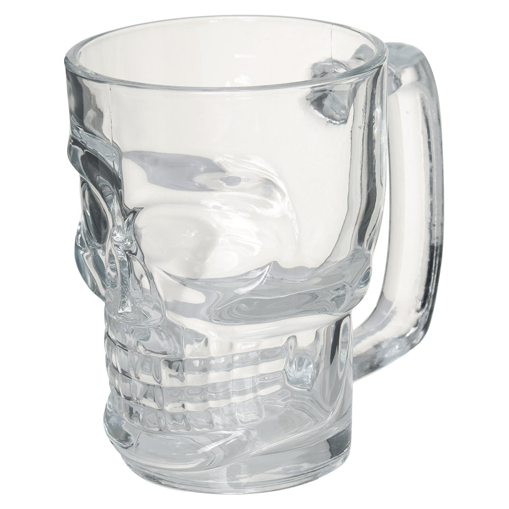 Caneca De Chopp Em Formato De Caveira Vidro Transparente 350Ml Mimo Style
