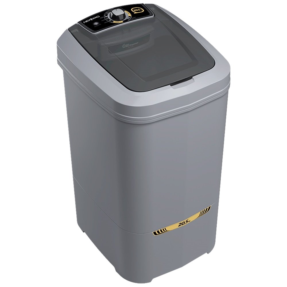 Máquina de Lavar Roupas 20,5Kg Newmaq Semi-Automática - 9 Programas, Turbilhonamento Vertical, Cinza, 110V