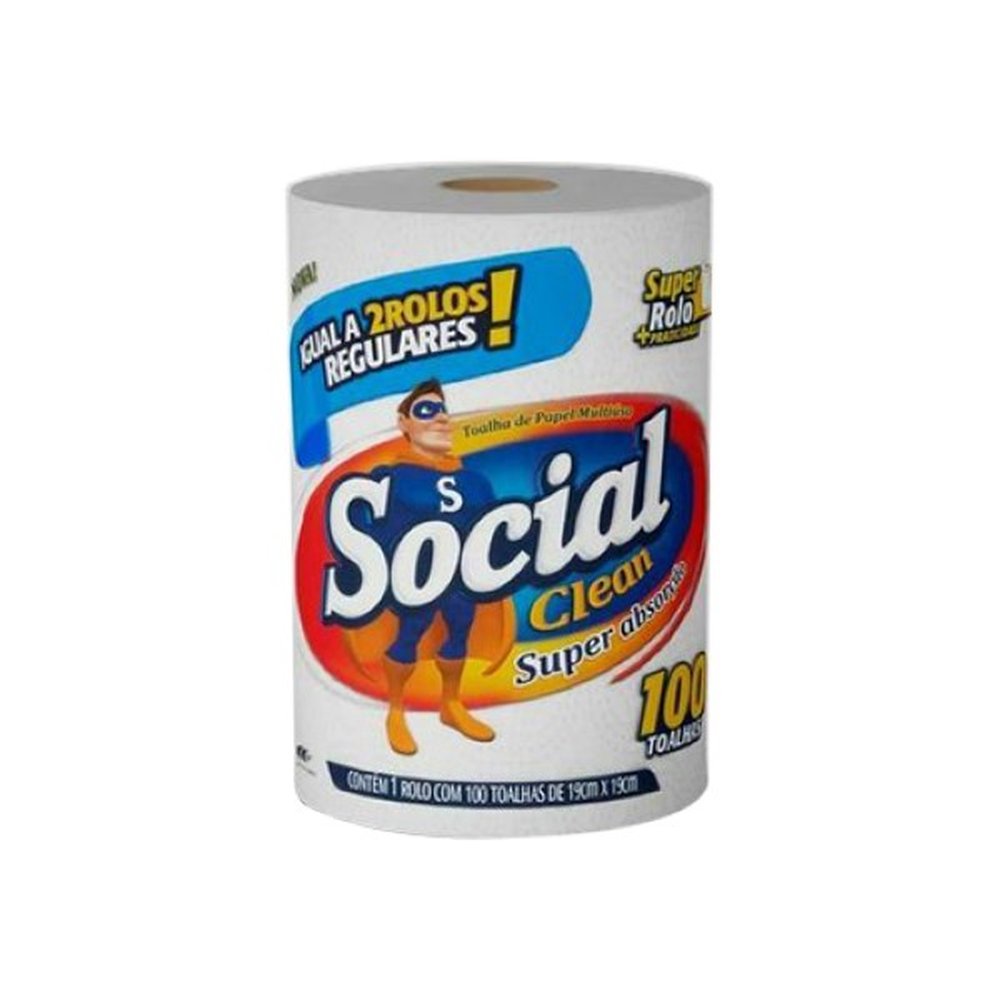 Toalha Papel Branca 1x100 Folhas Social Clean