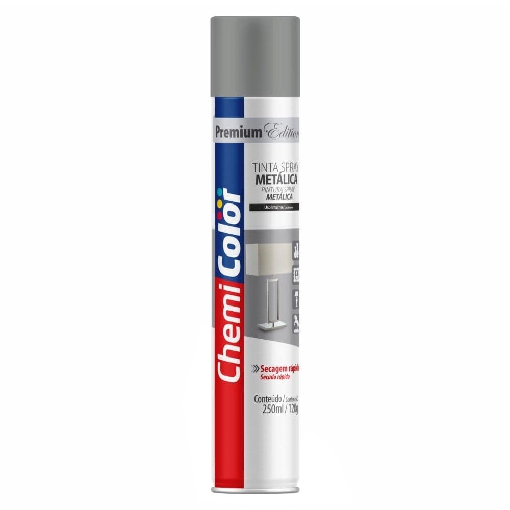 Tinta Spray Chemicolor Metálica Prata 250ml