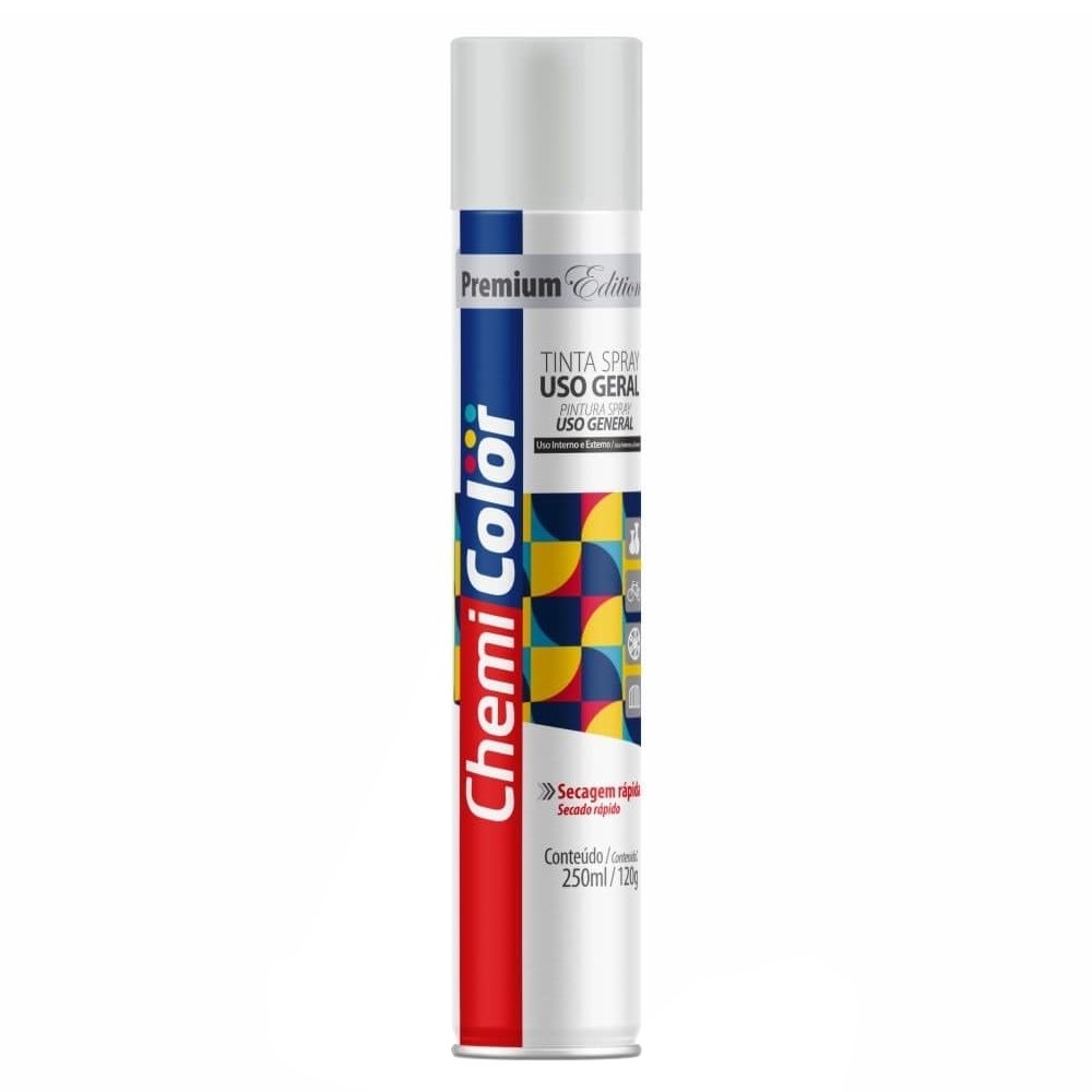 Tinta Spray Chemicolor Uso Geral Branco Fosco 250ml | Martins Atacado