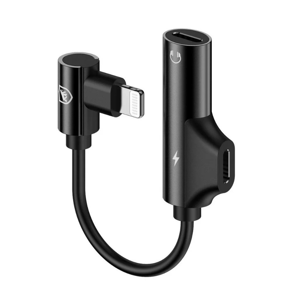 Adaptador P2 Para Lightning Armor Com Entrada Para Carregamento - Preto
