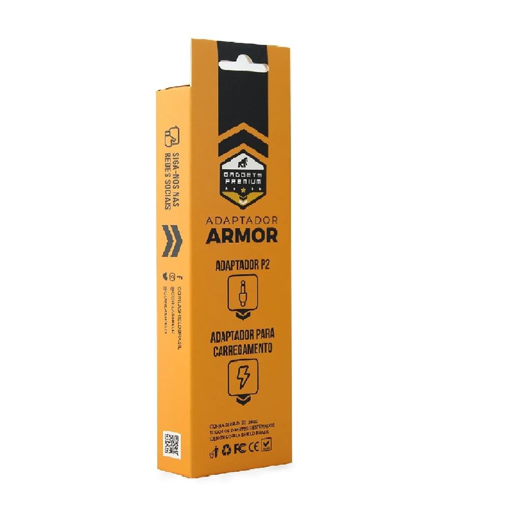 Adaptador P2 Para Lightning Armor Com Entrada Para Carregamento - Preto