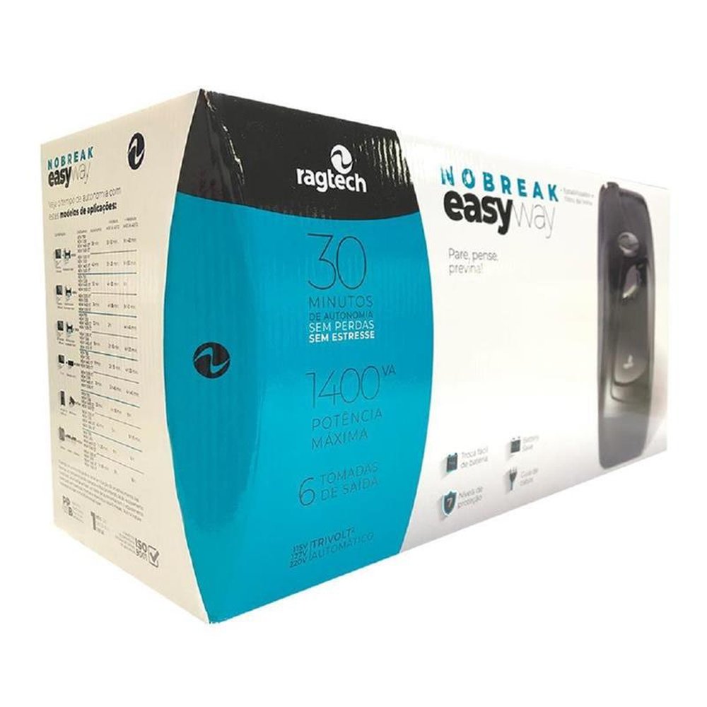 Nobreak 1400VA Ragtech Easy Way CBU-TI, Entrada Bivolt e Saida 115V, 20NEW4154