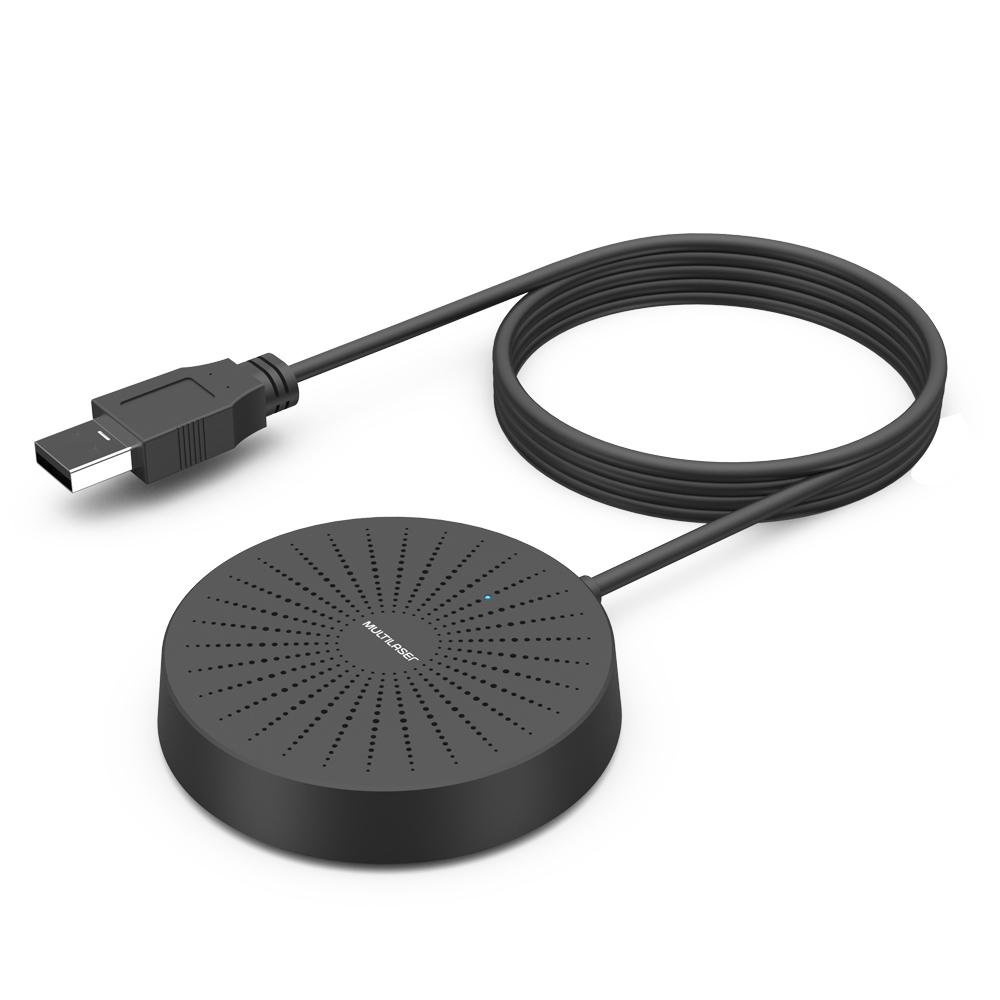 Microfone Com Fio Conference Omnidirecional Conexão USB Cabo de 2m Preto - PH361
