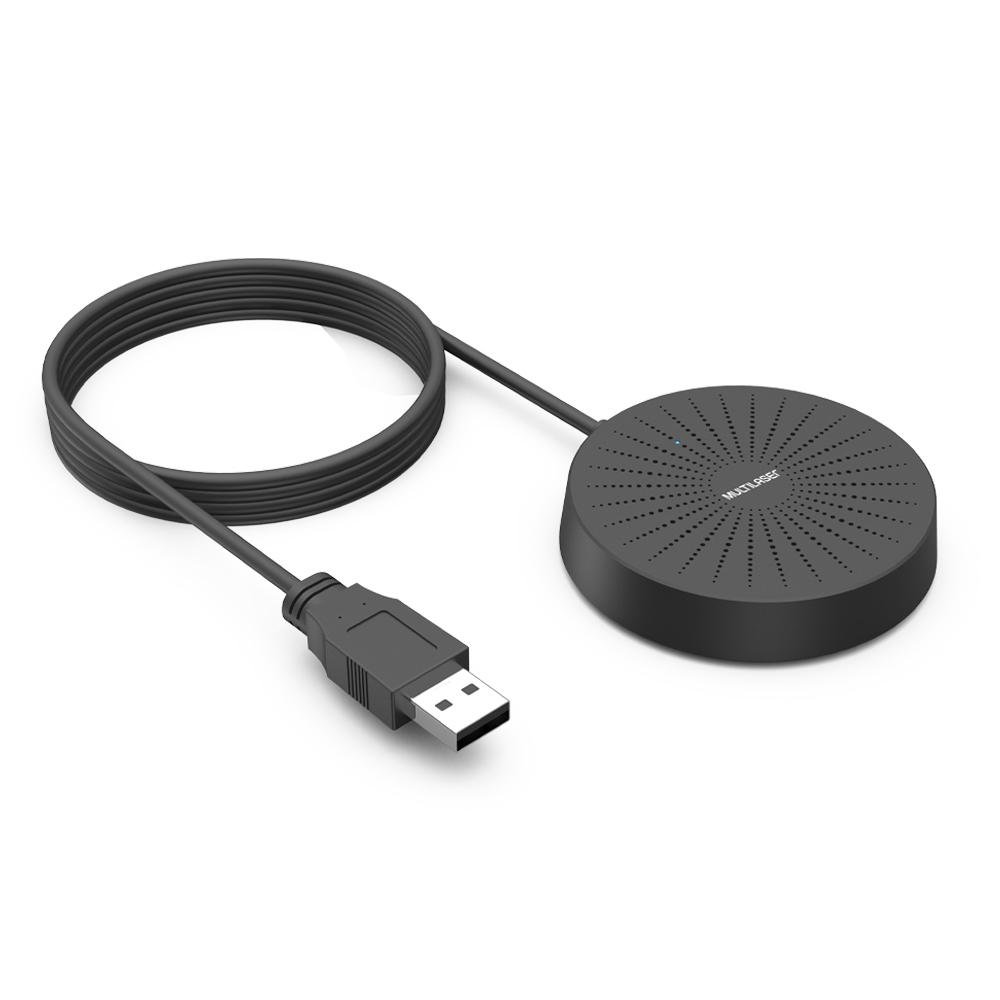 Microfone Com Fio Conference Omnidirecional Conexão USB Cabo de 2m Preto - PH361