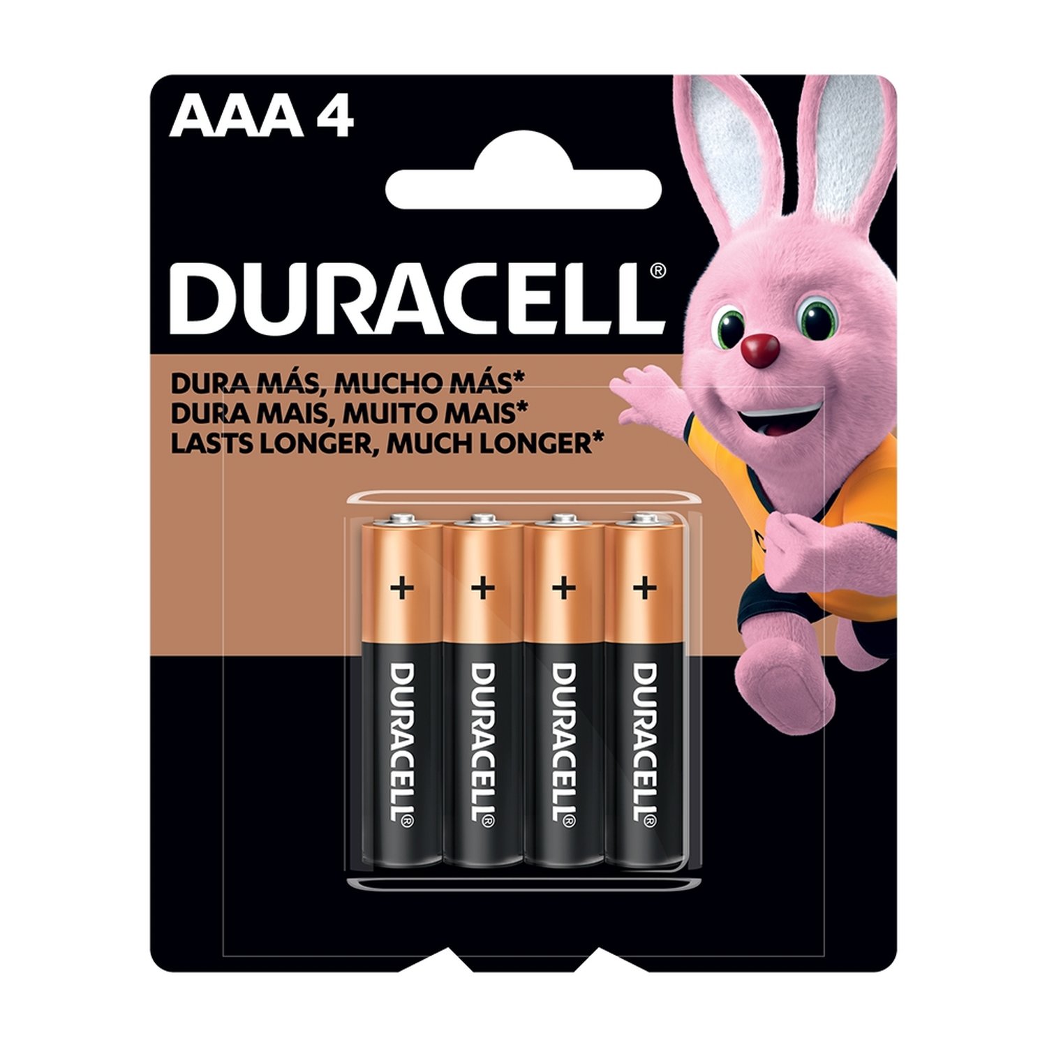 Pilha Duracell Alcalina Palito AAA - Embalagem com 4 unidades